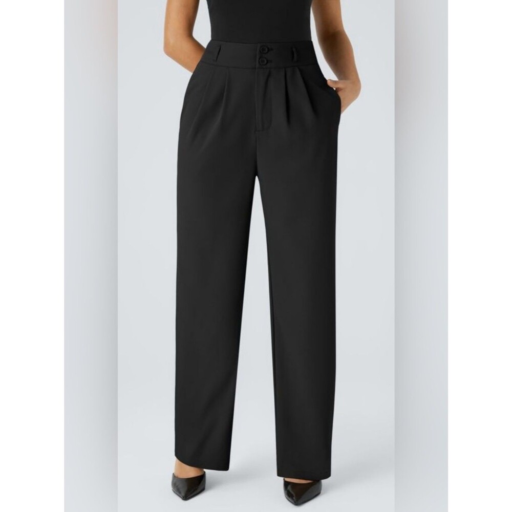 Halara Flex™ High Waisted Pocket Shirred Straight Leg Work Size XS Tall